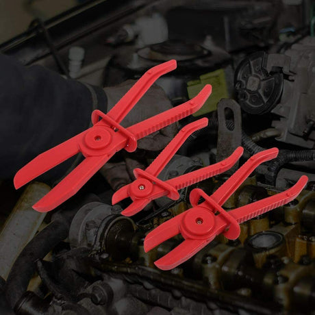 Nylon Hose Clamp Pliers Kit for Brake and Fuel Lines, Heater and Radiator Hoses with Non-Conductive, Hi-Visibility Design