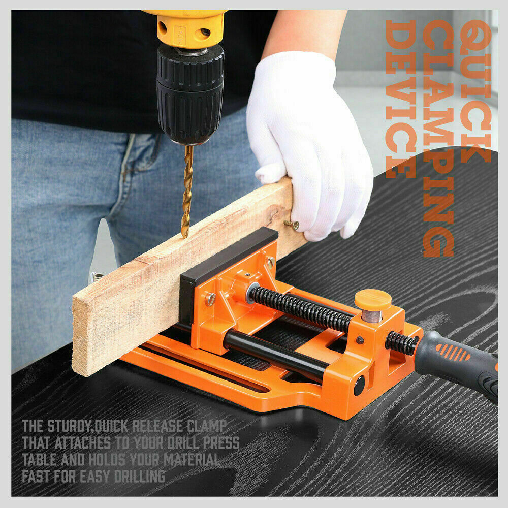 90mm Quick Release Drill Press Bench Vice - Easy to Install with Soft Grip Hand Pads, Ideal for Woodworking Projects