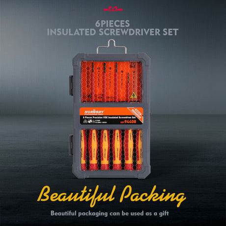 HORUSDY 6-Piece Precision Insulated Magnetic Screwdriver Set - 1000V Safety Rated, Slotted and Phillips Heads, Durable and Rust-Resistant