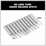 Set of 11 Lead-Free Soldering Iron Tips with Outer Diameter 1/4" and Inner Diameter 1/6" for Various Soldering Stations