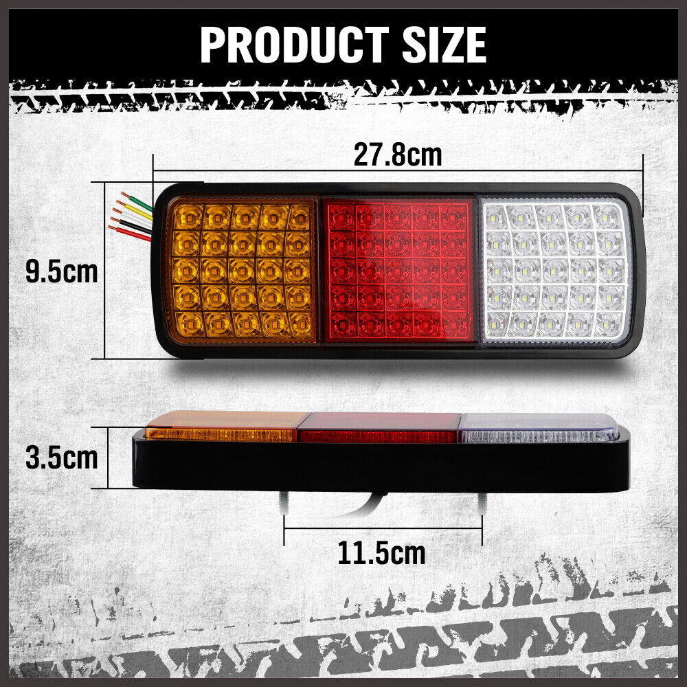 HORUSDY 75 LED 12V Tail Light Set, Universal Fit for Trailers, Trucks, and Caravans, ADR Certified