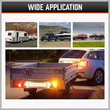 HORUSDY 7-Pin Adapter Plug, Round Female to Flat Male, for Trailer, Caravan, Boat Connections