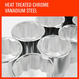  Comprehensive 27-piece heavy-duty socket and wrench set with 3/4" drive in both metric and imperial sizes, including ratchet, sliding T-bar, and extension bars in a durable steel case.