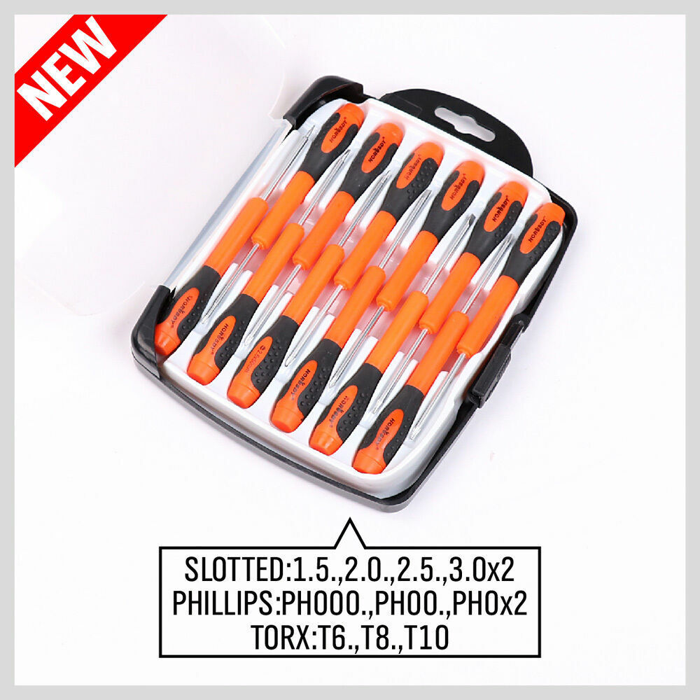 Complete 12-Piece Precision Screwdriver Kit with Chrome Vanadium Steel for Electronics and Computer Repair