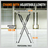 Versatile Adjustable Auto Panel Stand - Ideal for Car Repairs, Features Powdercoated Steel Frame and Padded Foam Top