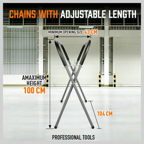 Versatile Adjustable Auto Panel Stand - Ideal for Car Repairs, Features Powdercoated Steel Frame and Padded Foam Top
