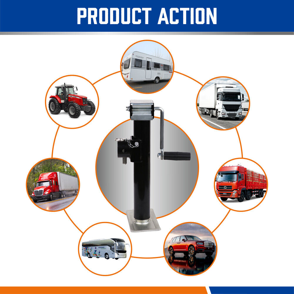 HORUSDY 4x Heavy-Duty Trailer Jack Leg Stands with Side Handle, 5000lbs Load Capacity, Ideal for Caravans and Trailers