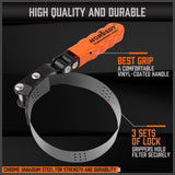 Comprehensive 5-Piece Oil Filter Wrench Set with Swivel Grip - Chrome Vanadium Steel for Durability and Rubber Handles for Comfort