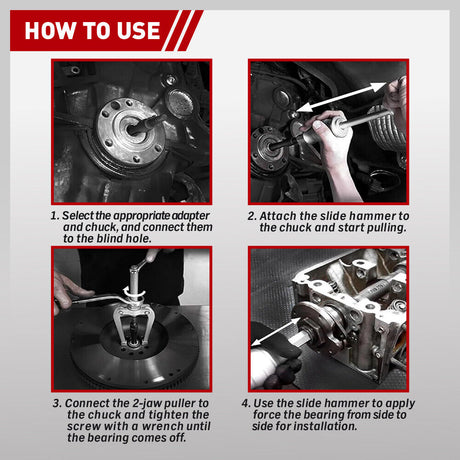 SEDY 16Pcs Bearing Puller Set with Slide Hammer and Collets