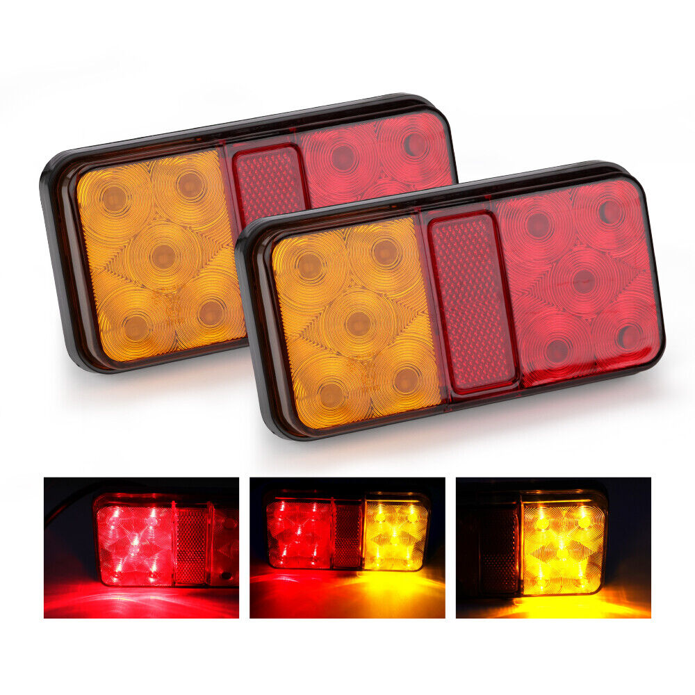 HORUSDY LED Trailer Tail Lights, 2Pcs Set, 150x80x30mm, 100mm Screw Spacing, 12V, Long-Lasting, Low Consumption, Ideal for Trucks, Caravans, Utes, Boats