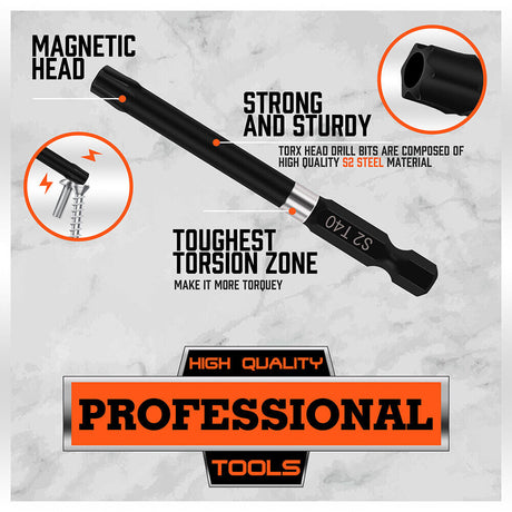 13-Piece Magnetic Torx Screwdriver Bit Set - Tamper Proof Security, High Precision, Versatile Compatibility.