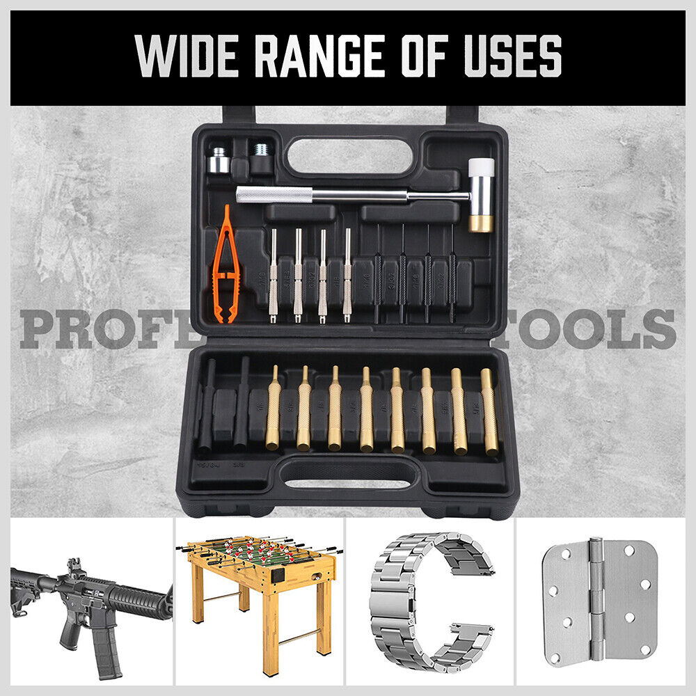 Versatile 22-Piece Hammer and Punch Set with Copper, Plastic, and Brass Heads