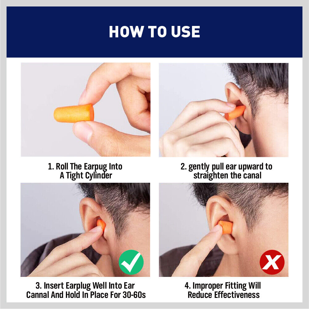 Soft PU Foam Earplugs for Noise Reduction, 10-Pairs, with Individual Storage Cases for Hygiene and Portability