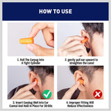 Soft PU Foam Earplugs for Noise Reduction, 10-Pairs, with Individual Storage Cases for Hygiene and Portability