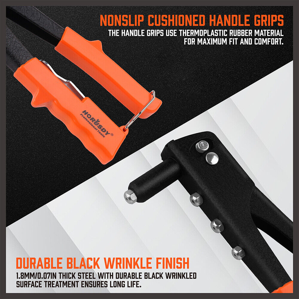  Manual Rivet Gun Kit with 100Pcs Rivets - Ideal for DIY Projects