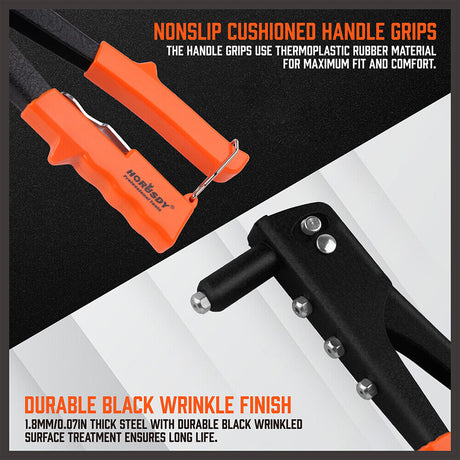  Manual Rivet Gun Kit with 100Pcs Rivets - Ideal for DIY Projects