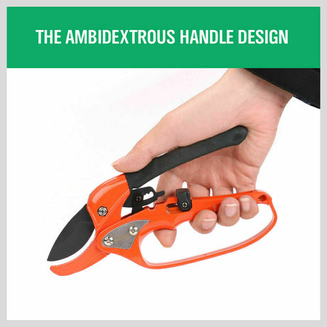 Heavy Duty Ratchet Pruning Shears with SK Steel Blade