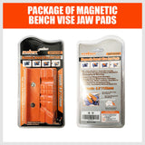 Durable Magnetic Vice Jaw Pads - 4.5"/6" Multi-Groove Vise Grips for Wood, Metal & Delicate Projects