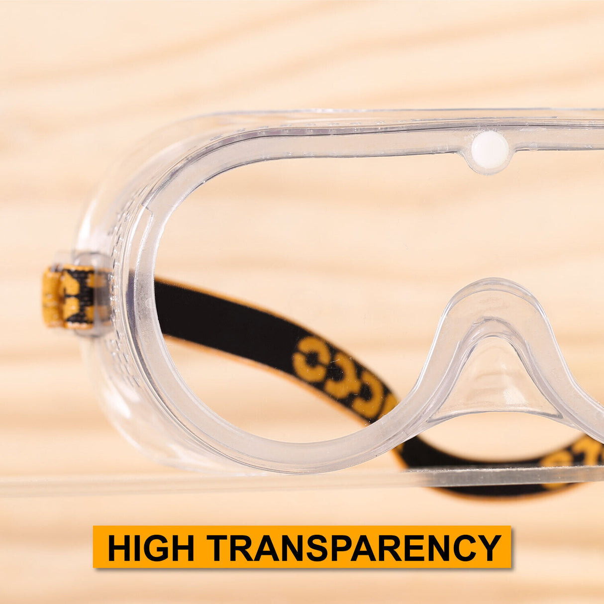 INGCO Clear Safety Glasses with Lightweight PVC Frame and Unique Air Hole Design for Comfortable, Dust-Proof Eye Protection