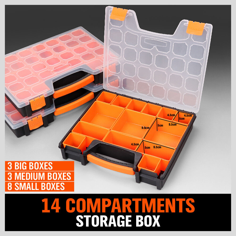 Multi-Compartment Parts Storage Box - Durable Organizer for Workshop, Crafts & Sewing