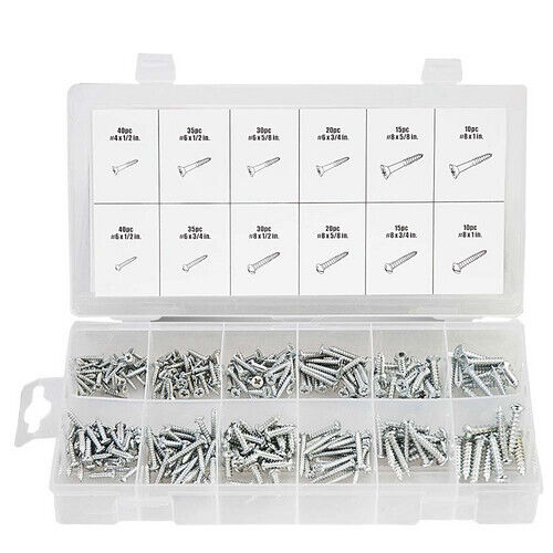 Comprehensive Collection of 300 Self-tapping Screws in Various Sizes for Versatile Use