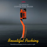 Durable 335mm Brass Wire Brush with Ergonomic Rubber Handle for Cleaning and Scrubbing