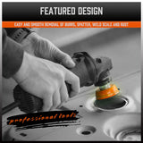 4-inch heavy-duty steel wire wheel cup brush for rust removal and surface preparation, compatible with M14 angle grinders