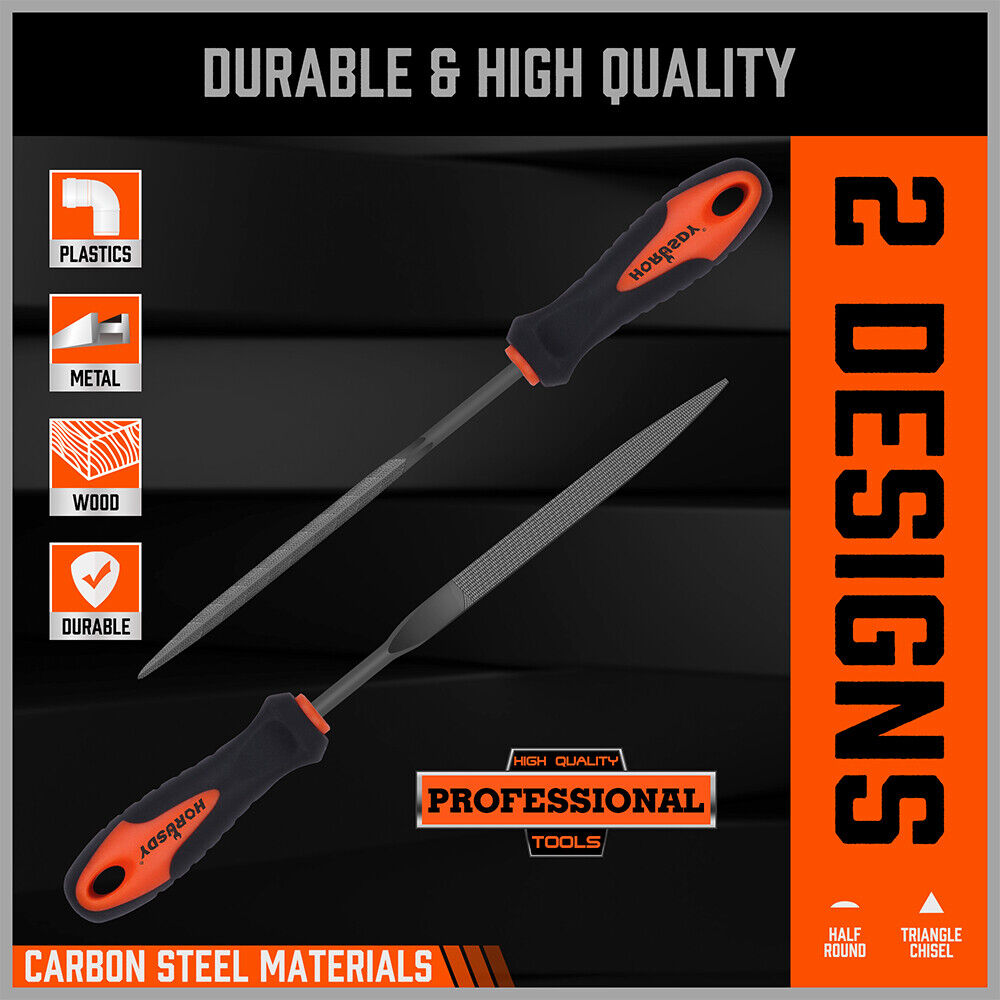 HORUSDY 2 Mini Steel Files for Hardwood Processing, Deburring, Polishing in Carpentry and Wood Carving