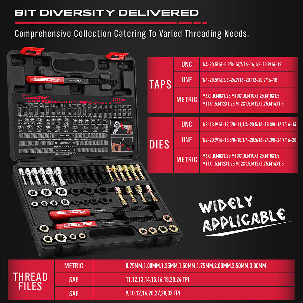 49-Piece Comprehensive Thread Repair and Chaser Tool Set - Master Reth ...