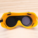 INGCO Welding Glasses with Flip Design, featuring Clear Inner and Colored Outer Lenses for Maximum Eye Safety