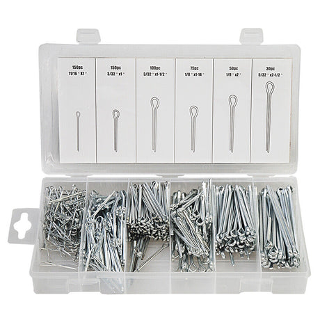Extensive 555-Piece Cotter Pin Assortment Kit with Various Sizes - Ideal for Securing Mechanisms in Handy Storage Case