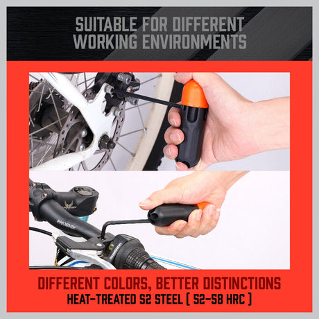 36Pc hex/torx key set, metric/imperial, handle, hard case, chrome vanadium steel, pro/DIY