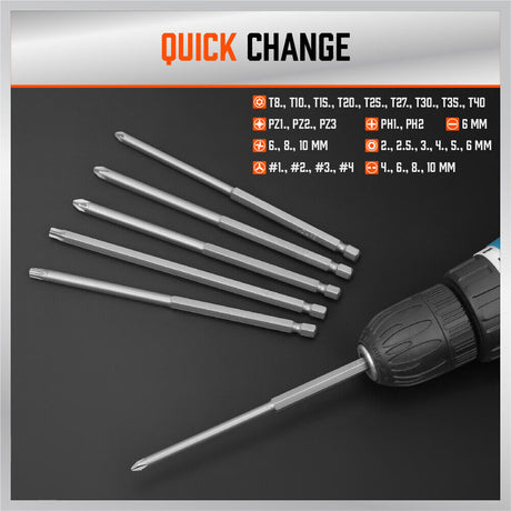 Comprehensive 32-Piece Screwdriver Bit Set with Extended Reach for Power Tools