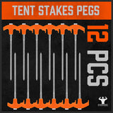 HORUSDY 18PCS Camping Tent Pegs Kit with Magnetic Socket and Accessories, Perfect for Secure and Easy Tent Setup