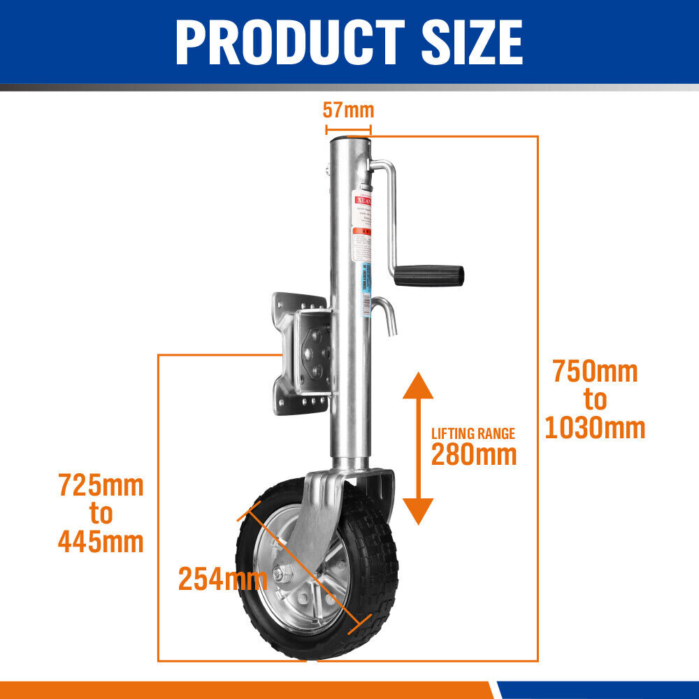 Heavy-Duty Mounting Hardware for 10-inch Trailer Jockey Wheel