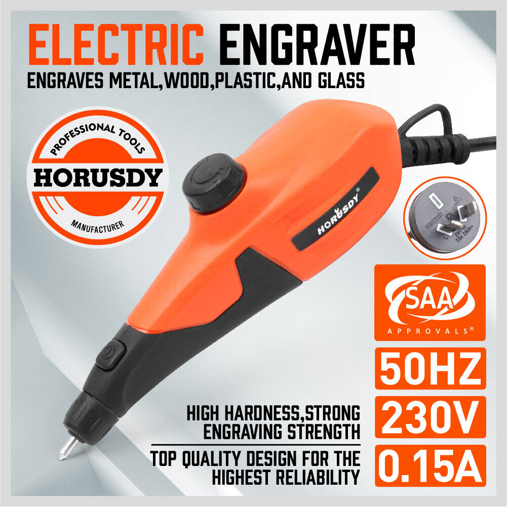 Electric Hand Engraver with Tungsten Carbide Tip and Stencils, Ideal for Glass, Metal, Wood, and Plastic