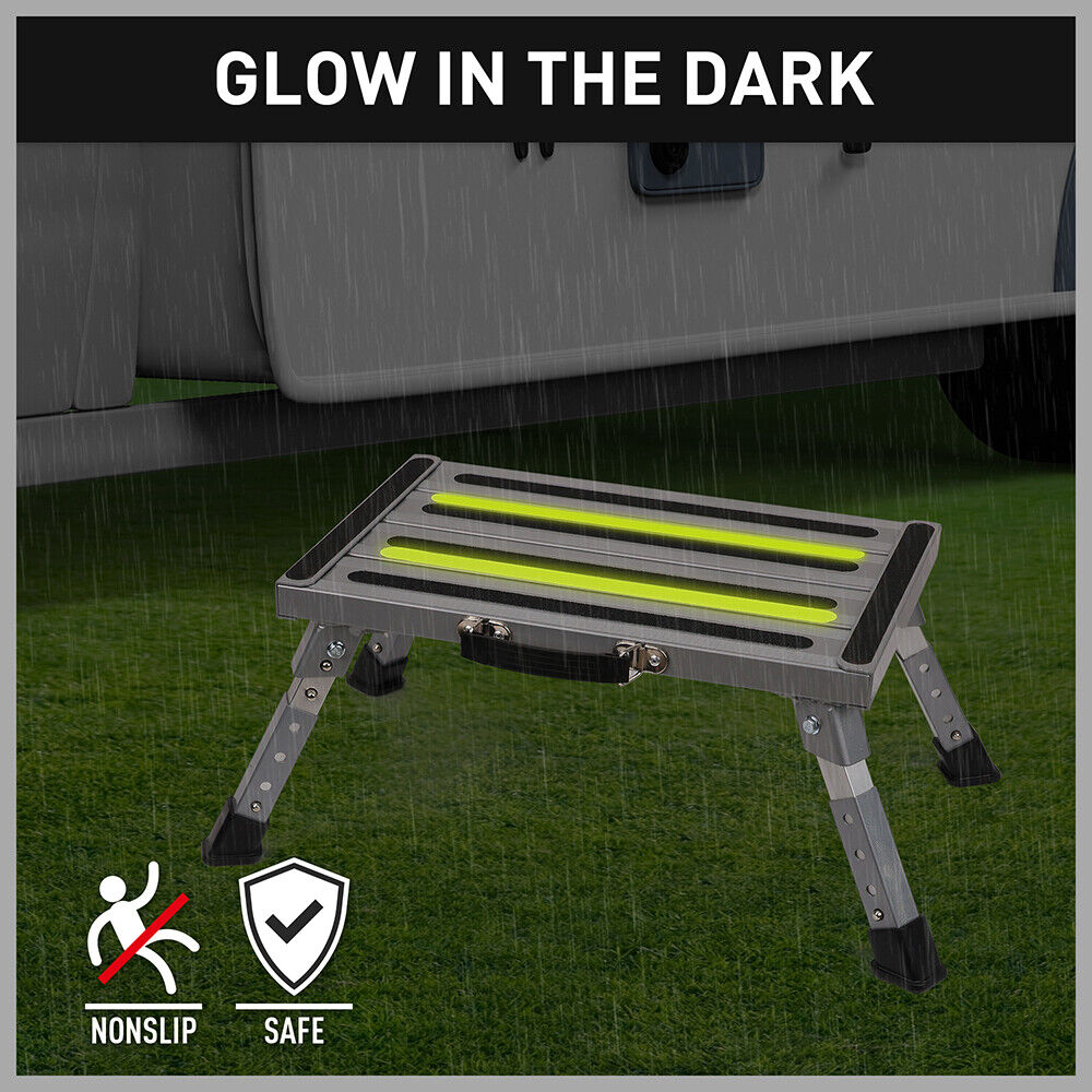 Illuminated Folding Stool with Adjustable Height