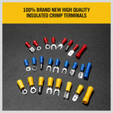 Electrical Wire Connectors Kit featuring 400 assorted terminals with Cable Crimper and Stripper Tool for various electrical projects