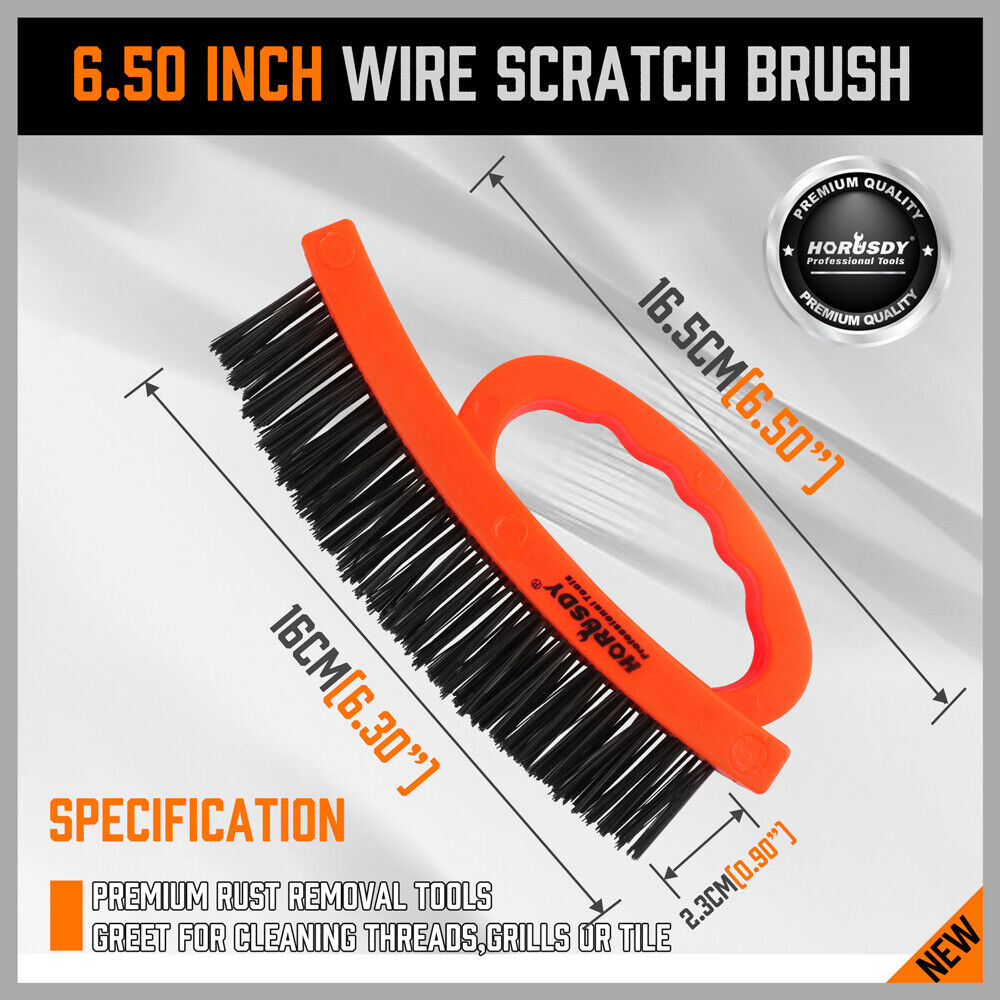 Stainless steel wire brush, 165CM length with a comfortable grip handle for effective cleaning on hard surfaces