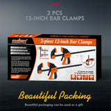 Set of 2 HORUSDY 12-inch Quick F Clamps with Adjustable 150Lbs Load Limit for Woodworking