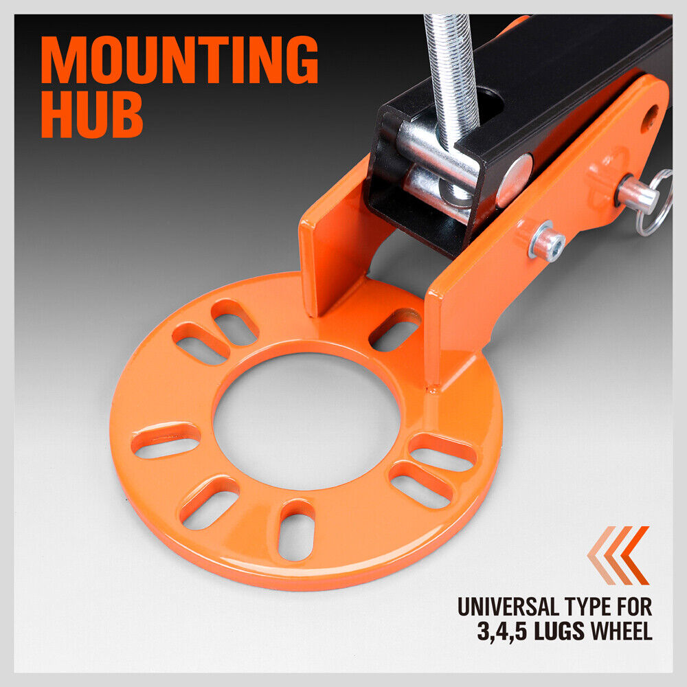 Professional Vehicle Fender Roller, a vital tool for auto repair, featuring an iron body for optimal hardness. Fully adjustable arm for gradual pull or push, versatile for a range of vehicle fender repairs. Includes 5 conical lug nut rings and a manual, with a minimum length of 300mm and a maximum of 578mm, weighing 6.8kg