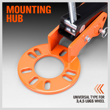 Professional Vehicle Fender Roller, a vital tool for auto repair, featuring an iron body for optimal hardness. Fully adjustable arm for gradual pull or push, versatile for a range of vehicle fender repairs. Includes 5 conical lug nut rings and a manual, with a minimum length of 300mm and a maximum of 578mm, weighing 6.8kg