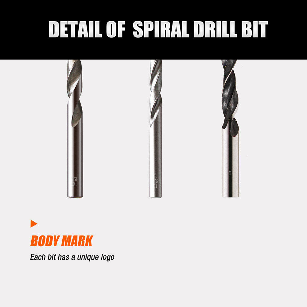 Set of HSS Drill Bits with Titanium Coating