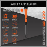 HORUSDY 12-Piece Precision Screwdriver Set, Chrome Vanadium, Magnetized Tips, Non-Slip Handle, Includes Slotted, Phillips, Torx Screwdrivers with Carrying Pouch