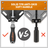 Durable aluminum alloy 90-degree corner clamps with quick-release adjustable jaws.