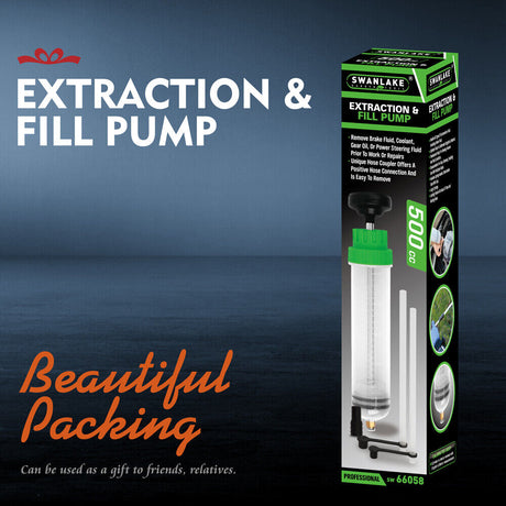 500cc Reliable Manual Fluid Extractor Pump - Versatile, durable, and safe for extracting and transferring fluids.