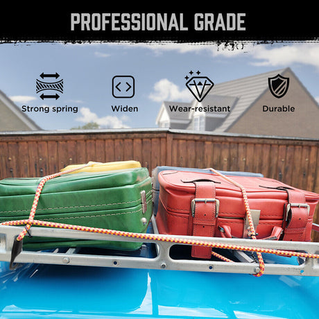 HORUSDY 28Pcs Outdoor Bungee Cord Set - Heavy-Duty Latex and Polyester, Multi-Length Cords with Secure Hooks