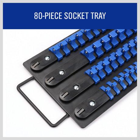 Comprehensive 80-Socket Storage Organizer Set with Twist-Lock Clips - Compatible with All Major Socket Brands