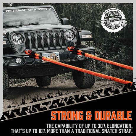 HORUSDY 20FT Heavy Duty Tow Rope, 6.1M Length, 48000 LBS Break Strength, Nylon N66 Kinetic Recovery Snatch Strap, Ideal for Off-Road Vehicle Recovery, with Durable Storage Bag