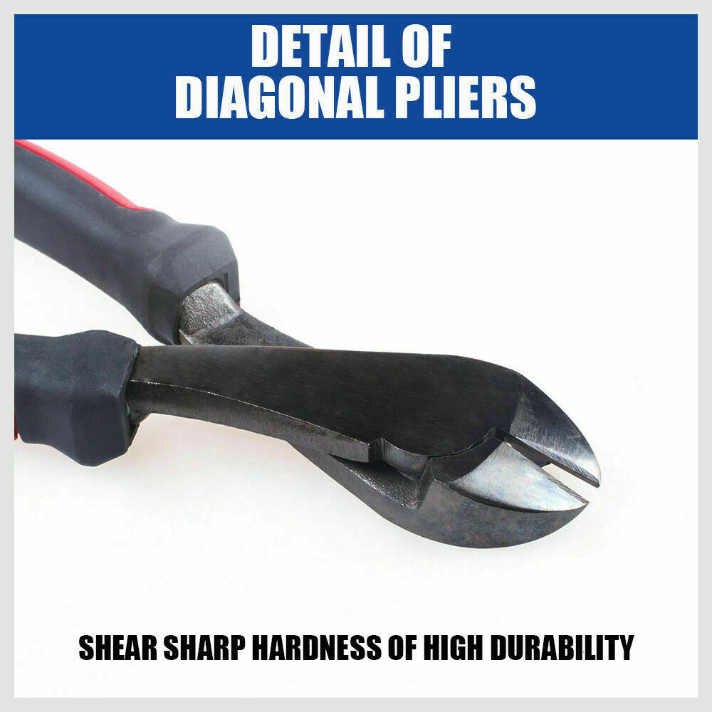 High-Quality 7-Inch Flush Side Cutter Diagonal Pliers - Induction-Hardened Edge, Carbon Steel Construction, ProTouch Grips